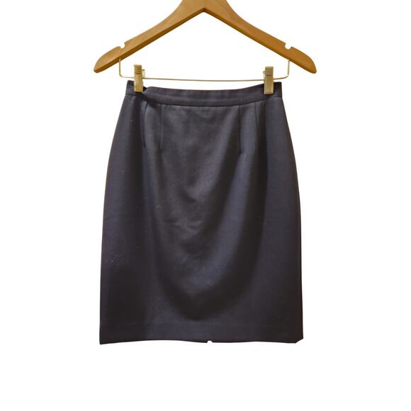 Vintage 100 % wool skirt‎ Navy blue Women's size 6 - Picture 1 of 4